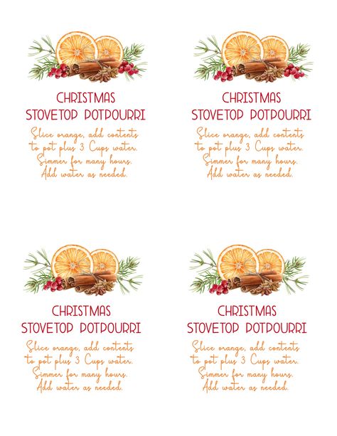 Christmas Stovetop Potpourri Gift Printable Tags, Christmas Stovetop Potpourri Printable, Stovetop Potpourri Gift Tags, Stove Top Christmas Potpourri Gifts, Stovetop Potpourri Printable Tag, Simmer Pot Gift Recipes, Simmer Pot Gift Tags Free, Stove Top Potpourri Printable Tags, Simmer Pot Printable Tag