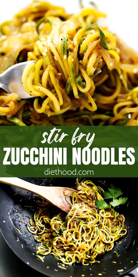 Zucchini Noodle Stir Fry, Stir Fry Zucchini, Spiralized Zucchini Recipes, Stir Fry Zucchini Noodles, Zucchini Noodle Recipes Healthy, Zucchini And Onions, Healthy Noodle Recipes, Zucchini Noodles Recipe, Sleeve Recipes