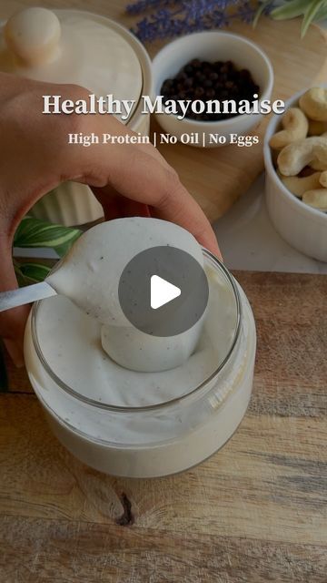 Prachi Agarkar on Instagram: "Healthy high Protien mayonnaise 🤍  Here’s a healthy switch you need to make right now. Even if you are not on a weighloss journey, switch to this healthy mayonnaise and thank me later.   Recipe: 150 grams paneer  15-17 cashews approx  1 cloves garlic  Juice of one lemon Salt pepper to taste   Homemade, healthy, diet food, mayonnaise, paneer, dip, spread, weightloss food" Healthy Mayonnaise Recipe, Healthy Mayonnaise, Homemade Mayonnaise Recipe, Healthy Diet Food, How To Make Mayonnaise, Garlic Juice, Mayonnaise Recipe, Vegetarian Sides, Homemade Mayonnaise