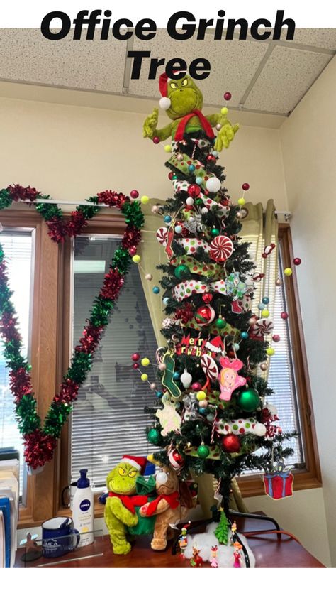 #Grinch #Christmas spirit #office Grinch Christmas Decorations Grinch Tree, Pencil Tree, Grinch Trees, Pencil Trees, Christmas Spirit, Grinch, Pencil, Christmas Tree, Christmas