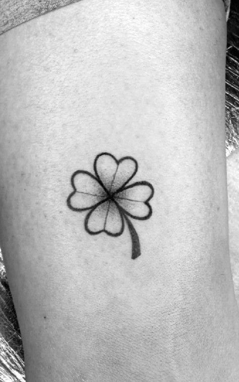 Denitslava Makeup, Tatts Ideas, Shamrock Tattoos, Minimalist Tattoo Ideas, G Tattoo, Irish Tattoos, Clover Tattoos, Aries Tattoo, 4 Tattoo