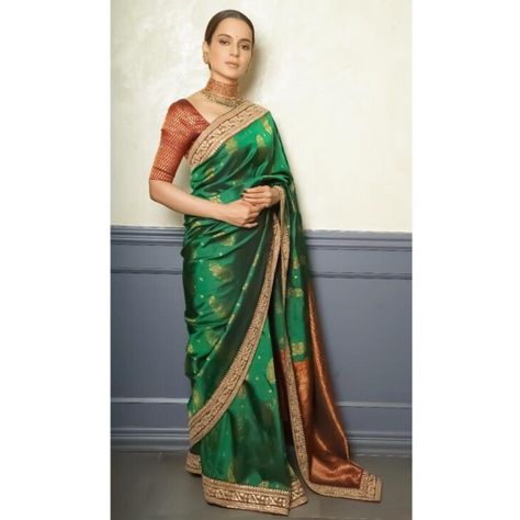 Twenties Style, Sabyasachi Sarees, Kangana Ranaut, Saree Jewellery, Wedding Green, Indian Saree Blouse, Vogue India, Green Saree, Silk Sarees Online