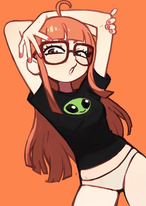 Girl With Glasses, Cartoon Style Drawing, Cartoon Character Design, Cute Art Styles, Anime Poses Reference, Drawing Poses, Art Inspiration Drawing, Anime Poses, Cartoon Art Styles