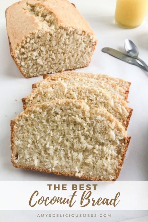 Hawaiian Coconut Bread, Jamaican Coconut Bread, Coconut Almond Bread, Sweet Coconut Bread Recipe, Coconut Sweet Bread, Caribbean Desserts, Coconut Quick Bread, Coconut Bread Recipe, Cooking Sweets