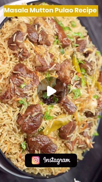 Rutba Khan on Instagram: "Golden Mutton Pulao Recipe 😋

Ingredients:-

500gr Mutton 
500gr Basmati Rice 
100gr Oil
2 Onion
2 Tbsp Ginger Garlic Paste 
4 Tbsp Curd 
1 Tomato 
6 Green Chilli 
4 Tsp Salt
4 Glass Water 
Coriander Leaves As Per Required 

Biryani Masala Ingredients:-

1 Tbsp Whole Coriander
½ Tsp Black Pepper Corn 
1 Tsp Fennel
¼ Nutmeg 
1 Flower Maice 
2 Bay Leaf

Follow @rutbakhankitchen_ for more such easy recipes 

#muttonpulao #muttonrecipes #rutbakhankitchen #foryou #masalapulao #reelsinstagram #mutton #reelsvideo #reels #food #instagramreels #pulao #beefpulao #recipe #cooking #reel #trendingreels #viralreels #viral #new #trending #pulaolovers #pulaorecipe #nonveg #meatlover #muttonlover" Mutton Pilau Recipe, Mutton Recipes Indian, Mutton Pulao, Mutton Biryani, Best Mutton Biryani Recipe, Mutton Dum Biryani, Mutton Briyani Receipes, Yakhni Pulao Mutton, Mutton Recipes