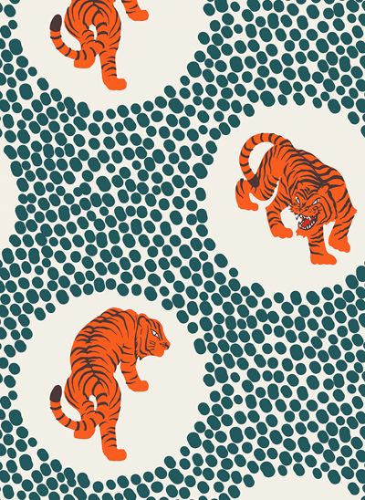 print & pattern: DESIGNER - sara paoletti Surface Pattern Design Inspiration, Pattern Design Inspiration, Art Et Illustration, Print Inspiration, A Tiger, Art And Illustration, Pattern Illustration, New Wall, Graphic Patterns