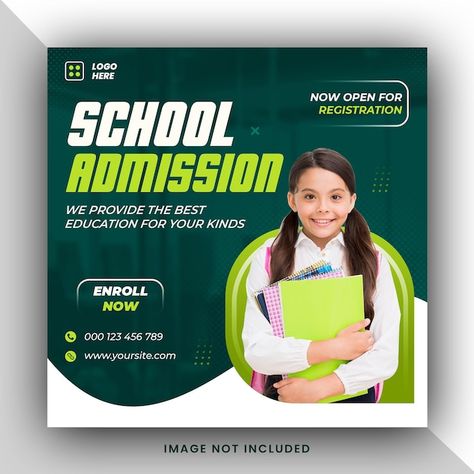 Admission Post, About School, Social Post, School Admissions, Technology Icon, Minimal Web Design, Web Banner Design, Social Media Page Design, Educational Websites