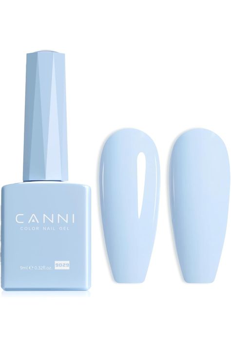 CANNI Light Blue Gel Nail Polish, 1Pcs Baby Blue Gel Polish Pastel Blue Color Nail Polish Gel High Gloss Soak Off U V Gel Nail French Nail Manicure Salon DIY Blue Gel Polish, Nail French, Nails Inspiration Classy, Gel Nails French, Blue Gel Nails, Pastel Blue Color, Nail Polish Gel, Blue Gel, French Nail