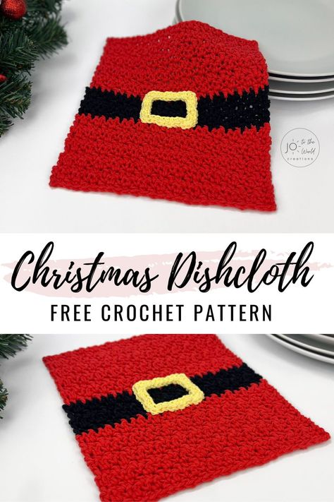 Add this crochet Christmas dishcloth - free pattern to your list of Christmas crochet patterns. It's an easy and quick Crochet Christmas project and makes a wonderful DIY crochet Christmas dishcloth. Christmas Dishcloth, Crochet Dish Cloth Free Pattern, Christmas Crochet Patterns Free, Crocheted Christmas, Crochet Pattern Instructions, Christmas Crochet Pattern, Crochet Christmas Gifts, Crochet Santa, Dishcloth Crochet Pattern