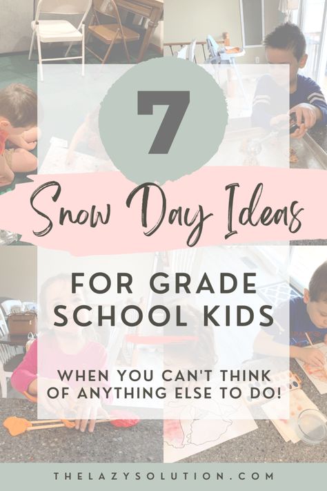 Snow Day Activities – Grade School Age Snow Day Activities, Make Your Own Playdough, Day Schedule, Fun Board Games, Easy Activities, School Age, School Kids, Break Out, Grade School