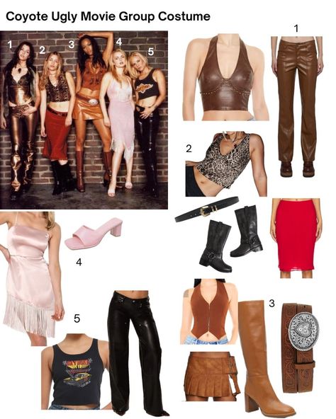 Ugly Coyote Outfit, Coyote Ugly Halloween Costume, 2000s Inspired Halloween Costumes, Halloween Costumes 2024 Brunette, Coyote Ugly Outfit Halloween, 2000s Movies Costumes, Coyote Ugly Outfits, Coyote Ugly Costume, Coyote Ugly Party