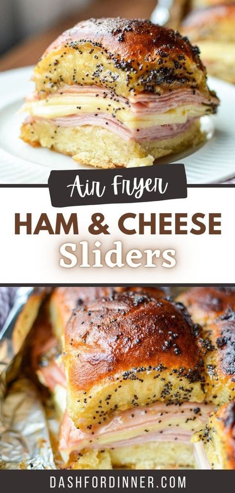 Air Fryer Ham, Blendjet Recipes, Ham Cheese Sliders, Ham And Cheese Sliders, Rolled Sandwiches, Cheese Sliders, Air Fried Food, Air Fryer Oven Recipes, Ham And Cheese Sandwich