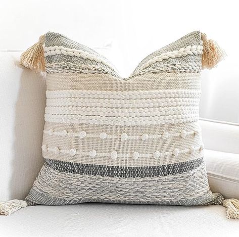 Amazon.com: BlissBlush Gray Boho Throw Pillow Cover 20x20, Grey Decorative Accent Pillow for Couch, Square Woven Textured Pillowcase, Modern Boho Pillow for Bed, Bohemian Pillow Cover (Pack of 1) : Home & Kitchen Pillow For Bed, Couch Accent Pillows, Boho Throw Pillow, Couch Pillow Covers, Pillow For Couch, Boho Throws, Boho Throw Pillows, Accent Throw Pillows, Pillow Texture