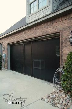 Check out my new Garage Screen - So AWESOME! - Shanty 2 Chic Garage Screen Door Diy, Screen Door Diy, Garage Halloween, Garage Screen, Garage Screen Door, Diy Screen Door, Garage Floor Paint, Sliding Screen Doors, Diy Garage Door