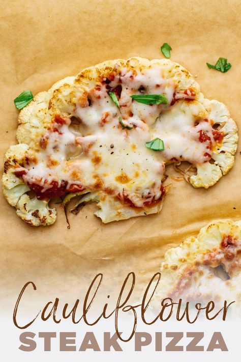 The easiest cauliflower pizza ever! Made with 4 simple ingredients and is a healthy low carb pizza to make for an occasion. | asimplepalate.com #cauliflower #pizza #dinner #lowcarb Tasty Cauliflower, Cauliflower Steak, Steak Pizza, Creamy Cauliflower Soup, Pizza Dinner, Low Carb Low Fat Recipes, Healthy Low Carb, Easy Cauliflower, Boiled Egg Diet Plan