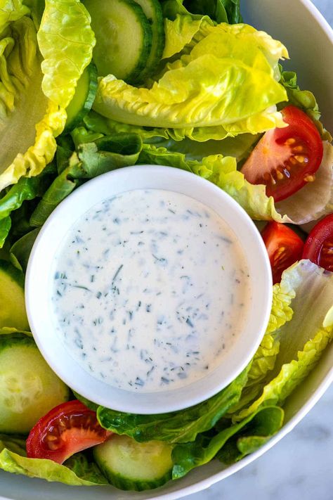 Homemade Ranch Dressing (Better Than Store-Bought) Homemade Ranch Salad Dressing, Ranch Salad Dressing Recipes, Best Ranch Dressing, Tomato Bruschetta Recipe, Inspired Taste, Ranch Dressing Recipe Homemade, Creamy Ranch Dressing, Ranch Salad, Ranch Dressing Recipe