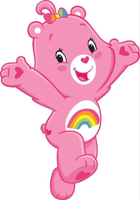 Care Bear Wallpaper, Care Bears Cheer Bear, Care Bear Party, Cheer Bear, Care Bears Cousins, Baby Shower Deco, Baby Painting, Pink Teddy Bear, T Shirt Transfers