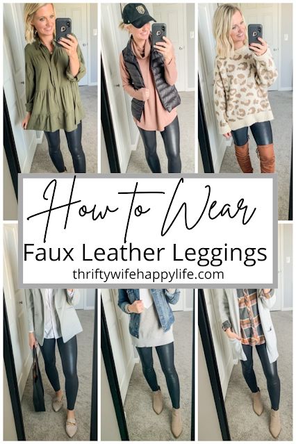 How to Wear Faux Leather Leggings Casual Faux Leather Leggings Outfit, Faux Leather Legging Outfits, How To Wear Faux Leather Leggings, Outfits Over 40, Leather Leggings Outfits, How To Style Faux Leather Leggings, Style Faux Leather Leggings, Faux Leather Leggings Outfit, Outfits Leggins