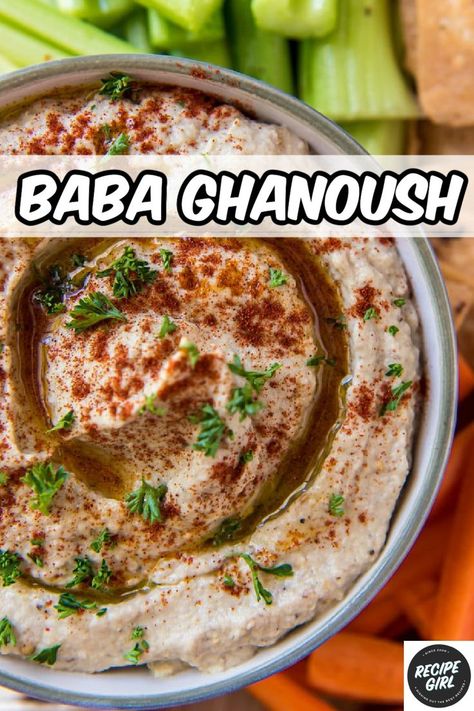 bowl of baba ghanoush Baba Ghanoush Recipe, Luncheon Decor, Baba Recipe, Dip Recipes Appetizers, Baba Ghanoush, Viral Recipes, Most Pinned Recipes, Eggplant Dip, Most Pinned