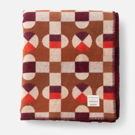 Schoolhouse's New Collection Mashes Up Victorian, Shaker, and Mid-Century in the Best Way Mid Century Modern Blanket, Blanket Stitch Edge, Pendleton Wool Blanket, Paint Games, Woolen Craft, Clock Wallpaper, Pendleton Woolen Mills, Game Boards, Home Decor Sale