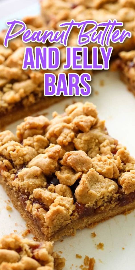 Peanut Butter Revel Bars, Gluten Free Peanut Butter And Jelly Bars, Pb And J Snacks, Pb J Bars, Peanut Butter Jam Bars, Peanut Butter Jelly Pizza, Peanut Butter And Jelly Oatmeal Bars, Peanut Butter And Jelly Cookies Easy, National Peanut Butter And Jelly Day