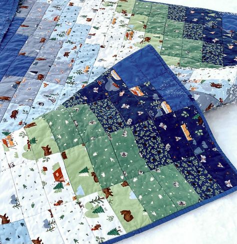 Camp Woodland – Quilt + Pillow = Quillow! – Riley Blake Designs Camping Quilt Ideas, Riley Blake Quilt Patterns, Woodland Quilts, Riley Blake Quilt, Woodland Baby Quilt, Camping Quilt, Woodland Quilt, Boys Quilt Patterns, Patchwork Projects