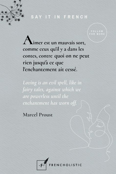 Beautiful and inspiring French quotes with their English translation. Follow me to be inspired and learn about the French language and France in one place: Language, Fashion, History, Style, Culture, Decor, and much more! Are you looking for a tutor to learn French? Visit my website to book a lesson or get free resources: www.frencholistic.com/french-tutoring Inspiring French Quotes, French Poems With English Translation, French Love Quotes With Translation, Quotes In French With Translation, French Poems With Translation, French Poetry With Translation, French Quotes With Translation, Quotes In French, French Poetry