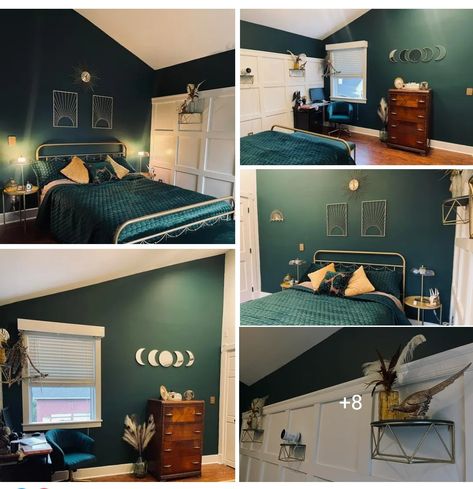 Dark everglade matte by behr Behr Perennial Green, Behr Dark Everglade Paint Color, Dark Everglade Behr Paint Bedroom, Behr Rainforest Green, Dark Everglade Behr Paint, Rainforest Behr Paint, Dark Everglade Behr, Green Paint Colors Bedroom, Gothic Farmhouse