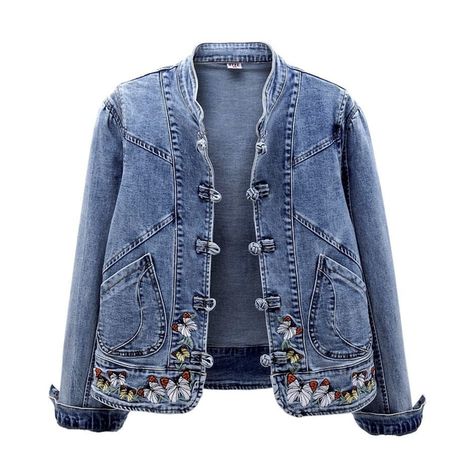 Spring Outerwear, Layering Jacket, Denim Jacket Short, Embroidered Denim Jacket, Long Sleeve Outerwear, Jean Jacket Women, Short Denim, Vintage Denim Jacket, Outwear Jackets