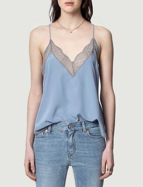 Silk Cami Top, Mock Neck Tank, Cami Nyc, Silk Cami, Silk Camisole, Tank Top Camisole, Silk Charmeuse, Zadig And Voltaire, Silk Crepe