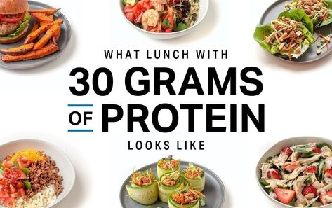 While a healthy breakfast can set you up for a productive start to the day, a high protein lunch, rich in healthy fats and tons of veggies is key to staving off that 3 p.m. slump and keeping your energy levels high all afternoon. Macros Breakfast, High Protein Lunch Ideas, 30 Grams Of Protein, Protein Lunch, High Protein Meal Prep, High Protein Low Carb, Protein Breakfast, Vegetarian Diet, Vegetarian Recipes Healthy