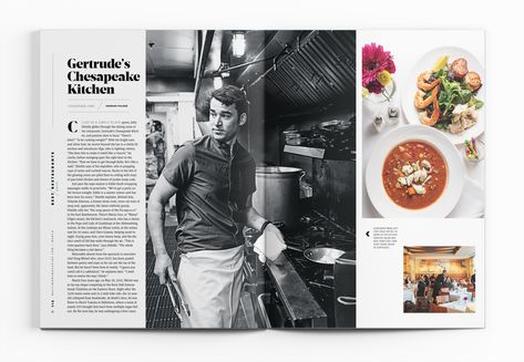 Baltimore Magazine. March 2019. 50 Best Restaurants. Photography by Scott Suchman. Restaurant Magazine Layout, Restaurants Photography, Food Magazine Layout, Agriculture Magazine, Typography Reference, Publication Inspiration, Magazine Page Design, Magazine Page Layouts, Restaurant Layout