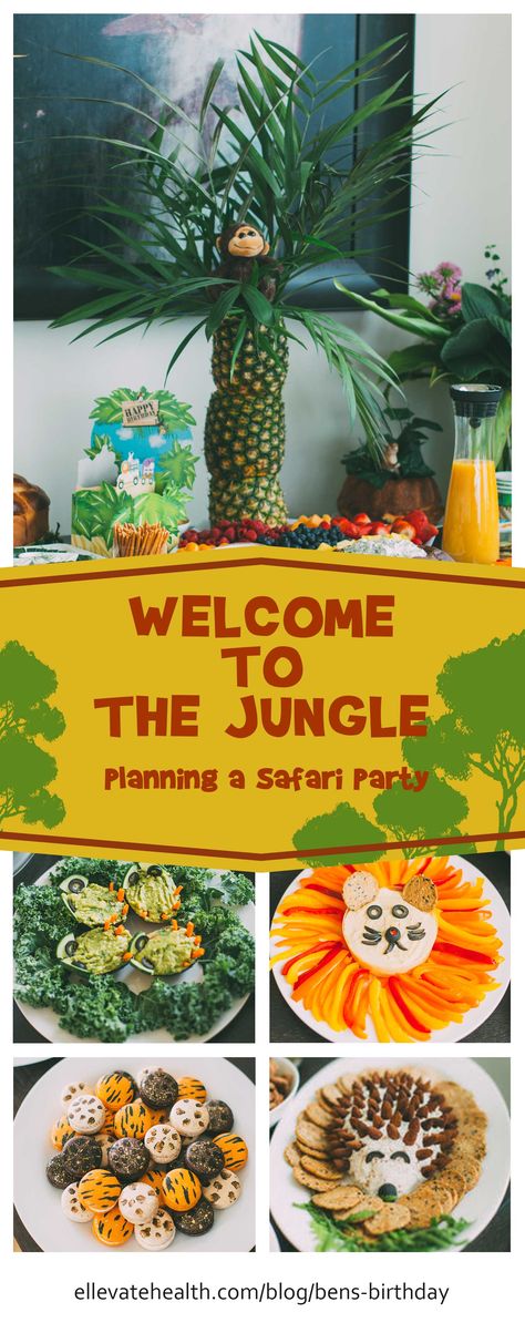 Wild Life Themed Birthday Party, Jungle Theme Party Food Ideas, Welcome Two The Jungle Boy, Welcome To The Jungle Birthday Party, Jungle Theme Fruit Tray, Jungle Pool Party, Jungle Birthday Activities, Welcome Two The Jungle Party Ideas, Adult Jungle Theme Party