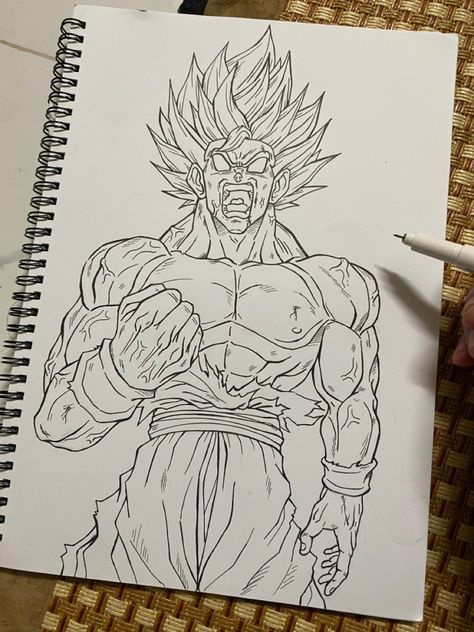 Drawing Of Dragon Ball Z, Goku Drawing Sketch, Goku Art Drawings, Dbz Sketch, Goku Sketch, Dragon Ball Drawing, Draw Goku, Dragon Ball Vegeta, Dbz Drawings