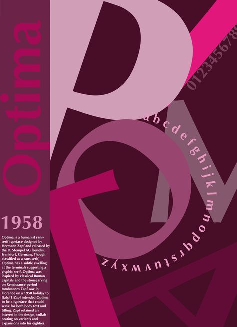 Hermann Zapf, Type Poster, Poster Project, Sans Serif Typeface, Type Posters, Typeface Design, Good Design, Design Collection, Cool Designs