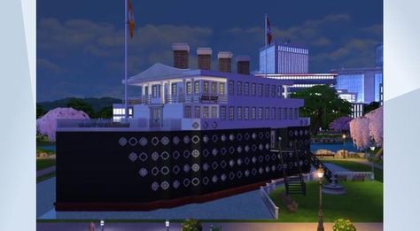 Check out this lot in The Sims 4 Gallery! - The R.M.S. #Titanic. Remember the story? #Firstclass #Secondclass #Thirdclass #bedrooms are located and maybe this is the lot for your sims to go back in the time. #classic #beautyoflove #ship P.S. Will #createthesim for #Jack and #Rose soon. :D Enjoy~ Jack And Rose, Sims 4 Gallery, The Sims 4, Cruise Ship, Titanic, First Class, The Sims, M S, Sims 4