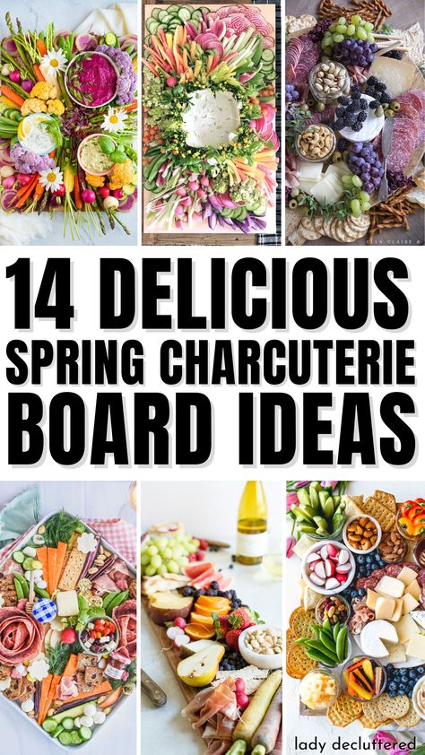 14 Delicious Spring Charcuterie Board Ideas Spring Charcuterie Board Ideas, Spring Charcuterie Board, Spring Charcuterie, Charcuterie Party, Spring Appetizers, Spring Lunch, Beautiful Cheese Board, Lady Decluttered, Easter Party Food