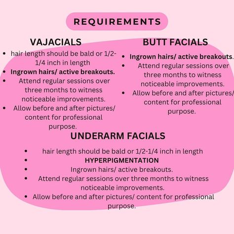 🌟 Calling all models! 🌟 Want to be part of our exclusive intimate facial journey? We’re seeking six models—two for underarm, two for vajacial, and two for buttock facials. First come, first serve! Enjoy heavily discounted prices for a three-month commitment to see real results. DM to secure your spot—everything’s kept confidential. No tags, no worries. Your privacy is our priority. Professional, discreet, and transformative. Sign up and support—let’s glow together! 💫 #facialtreatment #skintre... Vajacial Benefits, Vajacial Diy, Teaching Esthetics, Skincare Hyperpigmentation, Successful Realtor, Waxing Aftercare, Kitty Tips, Esthetician Inspiration, Esthetician School