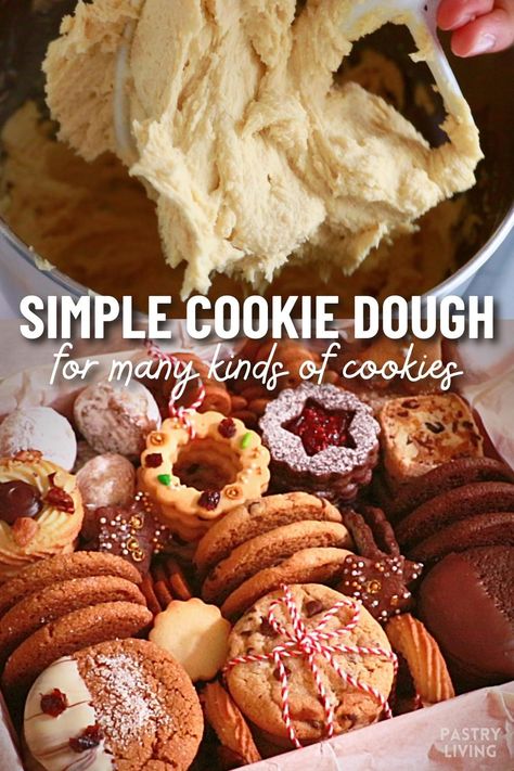 Basic Biscuit Recipe, Christmas Cookie Dough Recipe, Basic Cookie Dough Recipe, Simple Cookie Dough Recipe, Christmas Cookie Dough, Basic Cookie Recipe, Easy Cookie Dough, Butter Pastry, Butter Cookie Dough