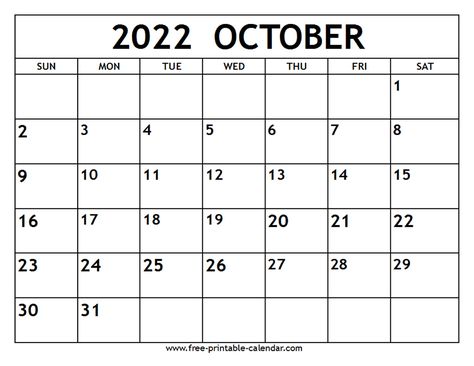 2022 October Calendar, October 2022 Calendar Printable, Calander Printable, October Calendar Printable, October 2022 Calendar, Calender Print, Calender Printables, October School, Printable Yearly Calendar