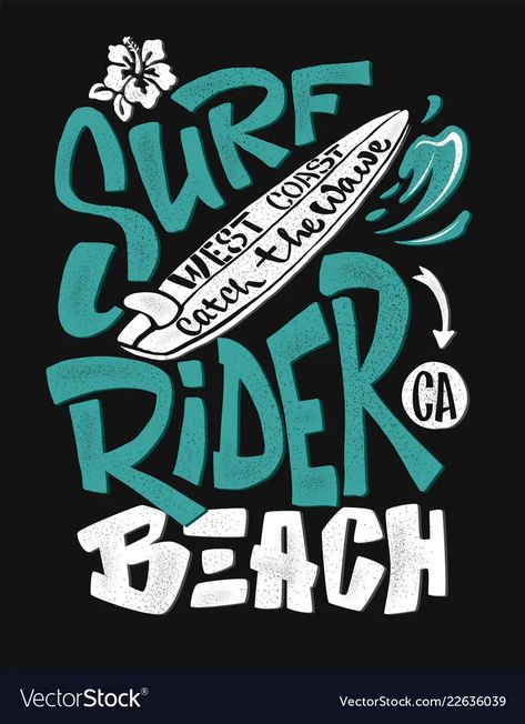 Surf rider print t-shirt graphic design vector image 70s Typography, Graphic Design Vector, Hippie 70s, Typography T Shirt Design, Surf Brands, Beach Illustration, 타이포그래피 포스터 디자인, Surf Design, Typography T Shirt