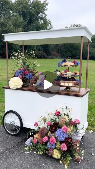 Chester County Cart Company on Instagram: "Our multi use cart is perfect for a dessert cart, flower cart or drink cart! Its such a fun and elegant addition to any wedding or event!  We deliver throughout chester county PA and also into Philadelphia, Lacaster, Hershey & More!  #weddingcart #flowercart #dessertcart #dessertcartrental #phillywedding #phillybride #pennsylvaniaweddings #pabride #chesco #chestercountypa #mainlineweddings #mainlinepa #southernchestercounty #lancasterpa #lancasterpaweddings" Sweets Cart, Dessert Cart, Drink Cart, Flower Cart, Lancaster Pa, Event Ideas, Chester, Wedding Events, Philadelphia