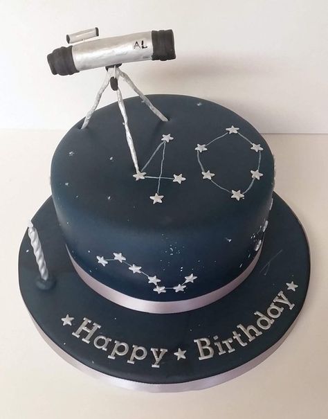 Cake Design For Men, Astronomy Telescope, 18th Cake, Galaxy Cake, 16 Birthday Cake, Chocolate Cake Decoration, Car Cake, Pretty Birthday Cakes, Cakes For Men