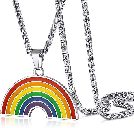 ♦ Metal ♦: Solid 316L Stainless Steel, High Quality and Environmentally Friendly, Nickel-free, Lead-free, Hypoallergenic, Non-irritating to Skins. Lgbtq Stuff, Pride Jewelry, Pride Necklace, Pride Jewellery, Pentagram Pendant, Unicorn Necklace, Rainbow Necklace, Unicorn Gifts, Jewelry For Men