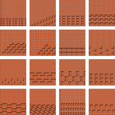 Cladding Texture, Brick Bonds, Facade Pattern, Brick Wall Texture, Brick Works, Master Thesis, Brick Cladding, Brick Detail, Brick Art