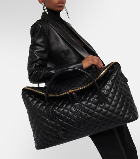 Black Lether, Loewe Bag, Leather Travel Bag, Weekend Bag, Saint Laurent Bag, Leather Travel, Leather Blazer, Quilted Leather, Leather Items