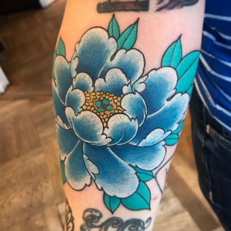 Blue Peony Tattoo, Japanese Tattoo Cherry Blossom, Tattoo Daruma, Small Japanese Tattoo, Japanese Tattoo Women, Tattoo Samples, Japanese Flower Tattoo, Japanese Tattoo Symbols, Tik Tok Videos Funny