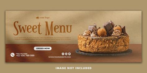 Cake facebook cover banner template for ... | Premium Psd #Freepik #psd Bakery Shop Banner Design, Bakery Facebook Cover Design, Cake Cover Photo Facebook, Dessert Banner Design, Cake Cover Photo, Cake Banner Design, Bakery Banner Design, Bakery Banner, Shop Banner Design