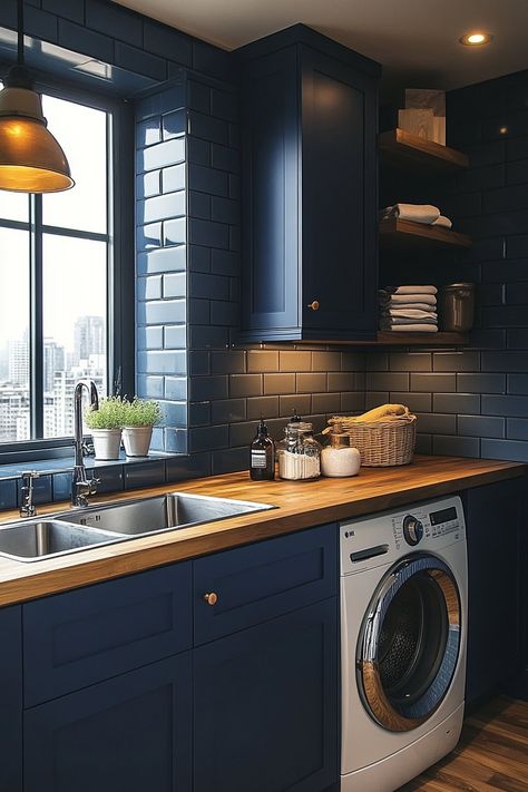 Eye-Catching 24+ Dark Blue Apartment Ideas to Brighten Your Space Dark Blue House Interior, Blue Apartment Aesthetic, Blue House Interior, Dark Blue House, Dark Blue Houses, Dark Blue Sofa, Blue Apartment, Dark Blue Living Room, Dark Blue Bedrooms