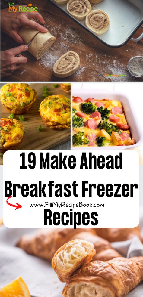 19 Make Ahead Breakfast Freezer Recipes ideas. Easy casserole meals and other that can be frozen and baked or warmed up in the morning. Breakfast Ideas You Can Freeze, Frozen Breakfast Ideas Make Ahead, Breakfast Recipes That Can Be Frozen, Breakfast That Can Be Frozen, Egg Recipes Freezable, Frozen Eggs Breakfast, Breakfast Prep Freezer, Breakfast Casseroles That Can Be Frozen, Healthy Breakfast Meal Prep Freezer